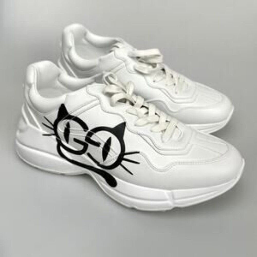 NIB Authentic Gucci Cat Eye Rython Sneakers - Picture 2 of 16